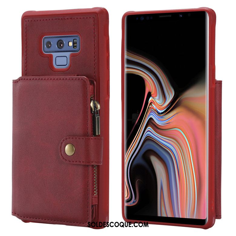 Coque Samsung Galaxy Note 9 Fermeture Éclair Téléphone Portable Portefeuille Étui Incassable En Ligne