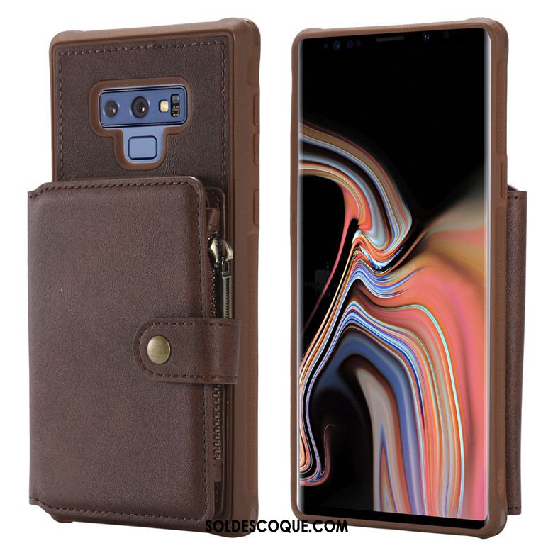 Coque Samsung Galaxy Note 9 Fermeture Éclair Téléphone Portable Portefeuille Étui Incassable En Ligne