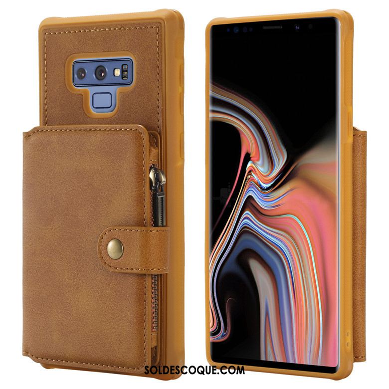 Coque Samsung Galaxy Note 9 Fermeture Éclair Téléphone Portable Portefeuille Étui Incassable En Ligne