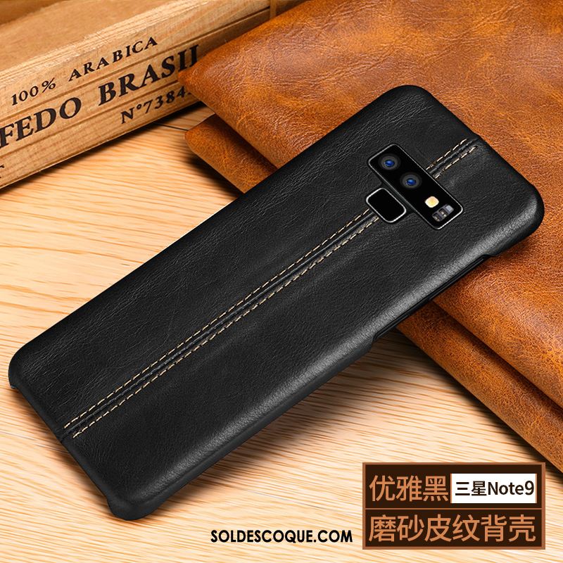 Coque Samsung Galaxy Note 9 Protection Business Cuir Véritable Étoile Simple France