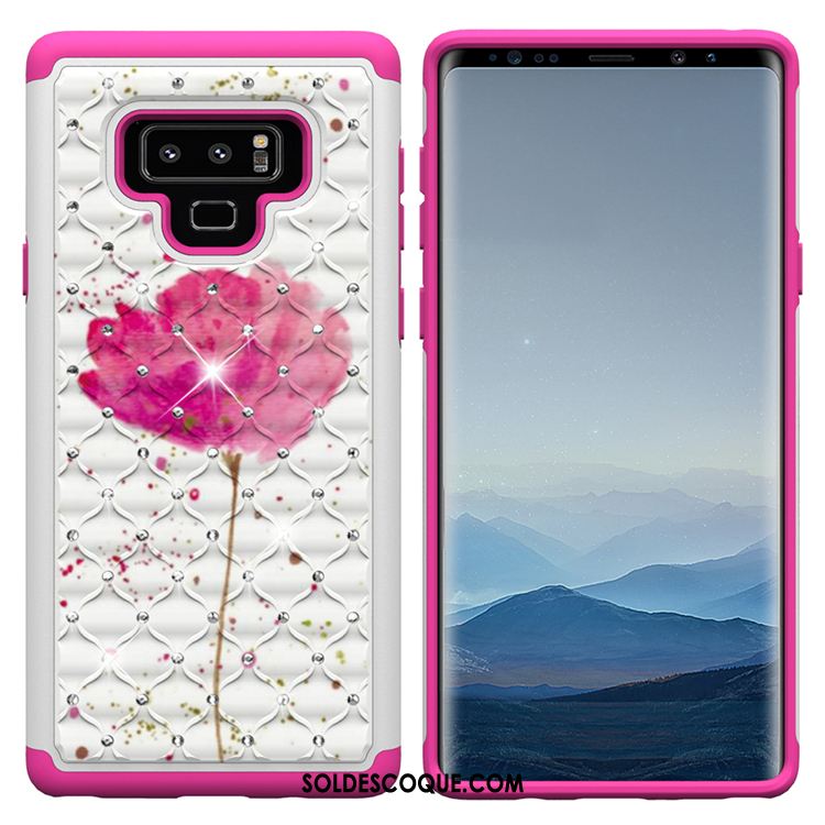 Coque Samsung Galaxy Note 9 Tout Compris Silicone Rose Étoile Étui Housse France