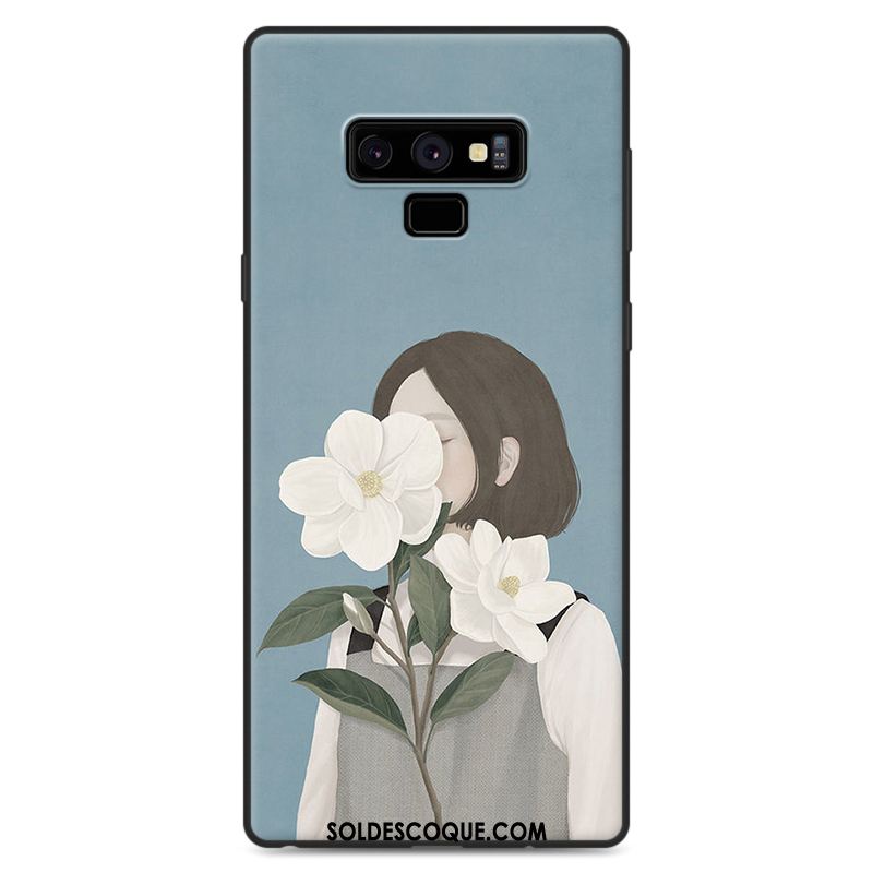 Coque Samsung Galaxy Note 9 Téléphone Portable Bleu Étui Silicone Art Pas Cher