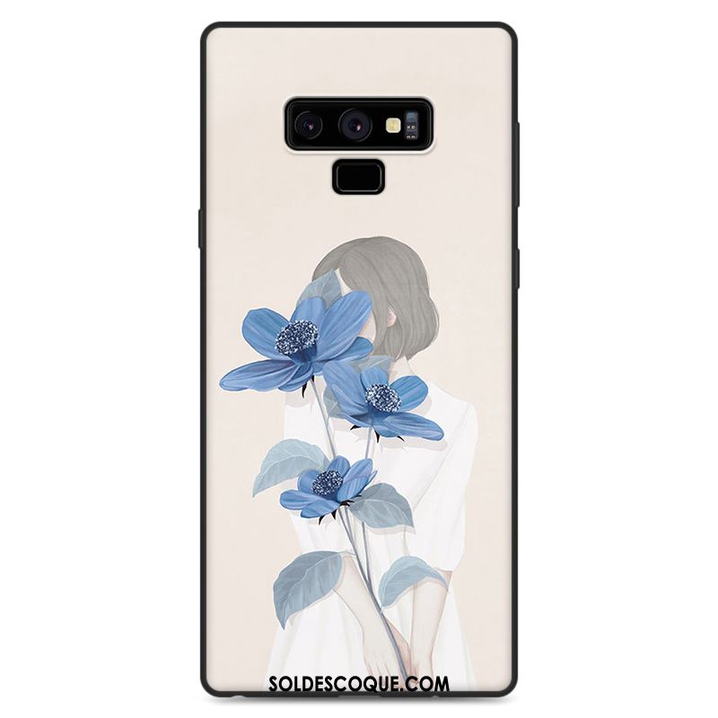 Coque Samsung Galaxy Note 9 Téléphone Portable Bleu Étui Silicone Art Pas Cher