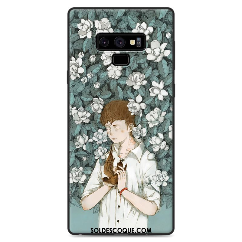 Coque Samsung Galaxy Note 9 Téléphone Portable Bleu Étui Silicone Art Pas Cher