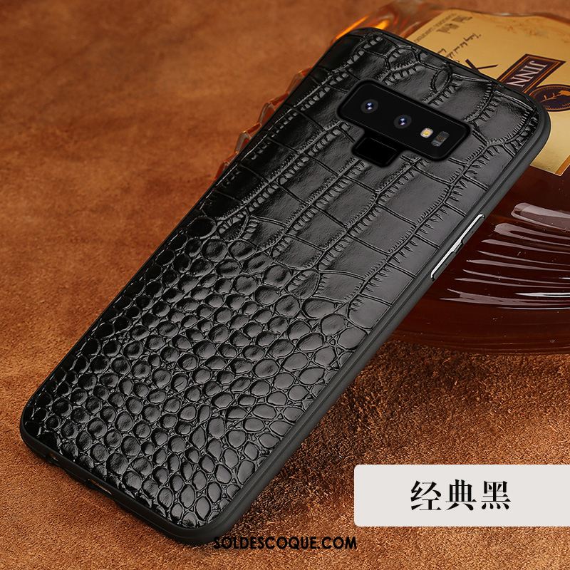 Coque Samsung Galaxy Note 9 Téléphone Portable Couvercle Arrière Étoile Étui Cuir Véritable En Ligne