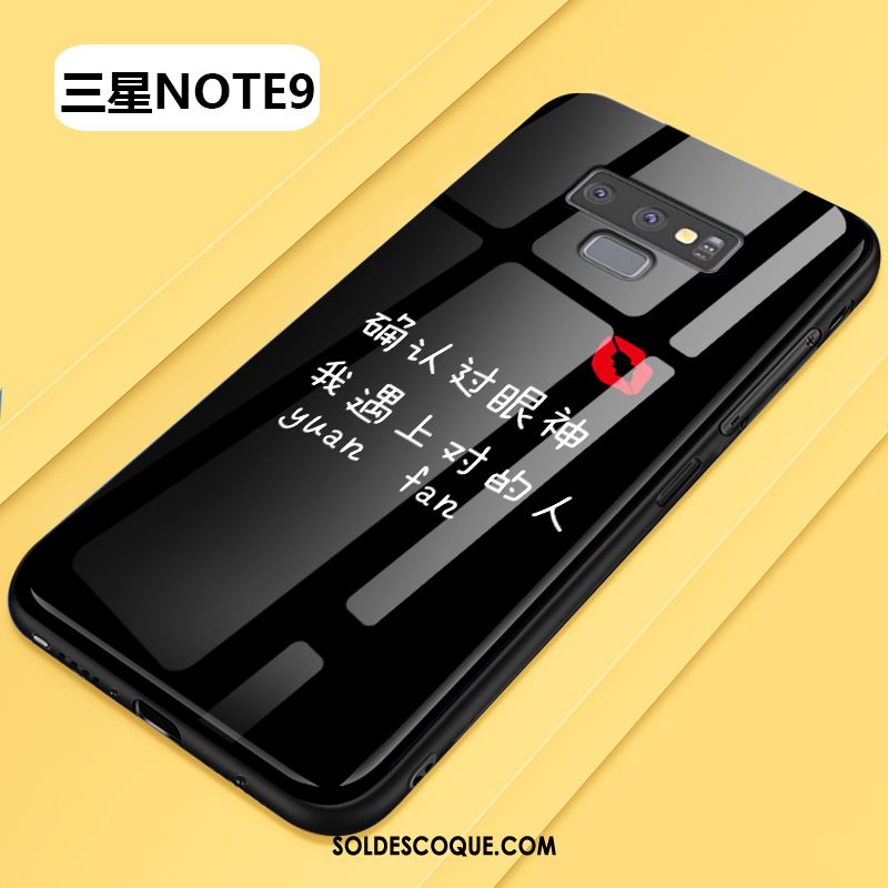 Coque Samsung Galaxy Note 9 Verre Simple Créatif Net Rouge Étoile En Ligne