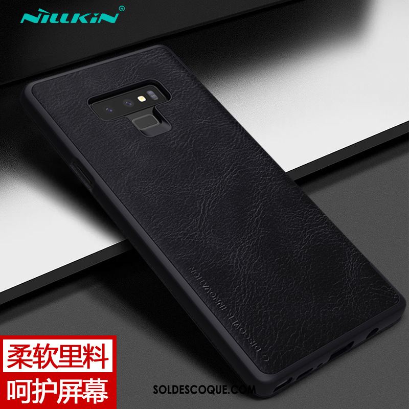 Coque Samsung Galaxy Note 9 Étoile Cuir Véritable Business Or Téléphone Portable Pas Cher