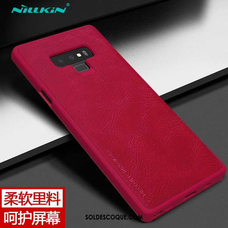 Coque Samsung Galaxy Note 9 Étoile Cuir Véritable Business Or Téléphone Portable Pas Cher