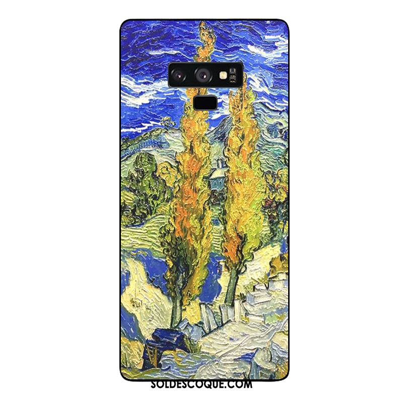 Coque Samsung Galaxy Note 9 Étoile Protection Gaufrage Peinture À L'huile Europe Soldes