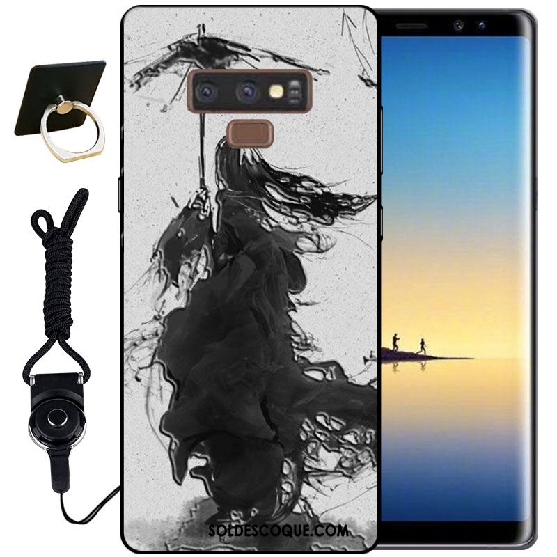 Coque Samsung Galaxy Note 9 Étoile Silicone Étui Noir Fluide Doux En Vente