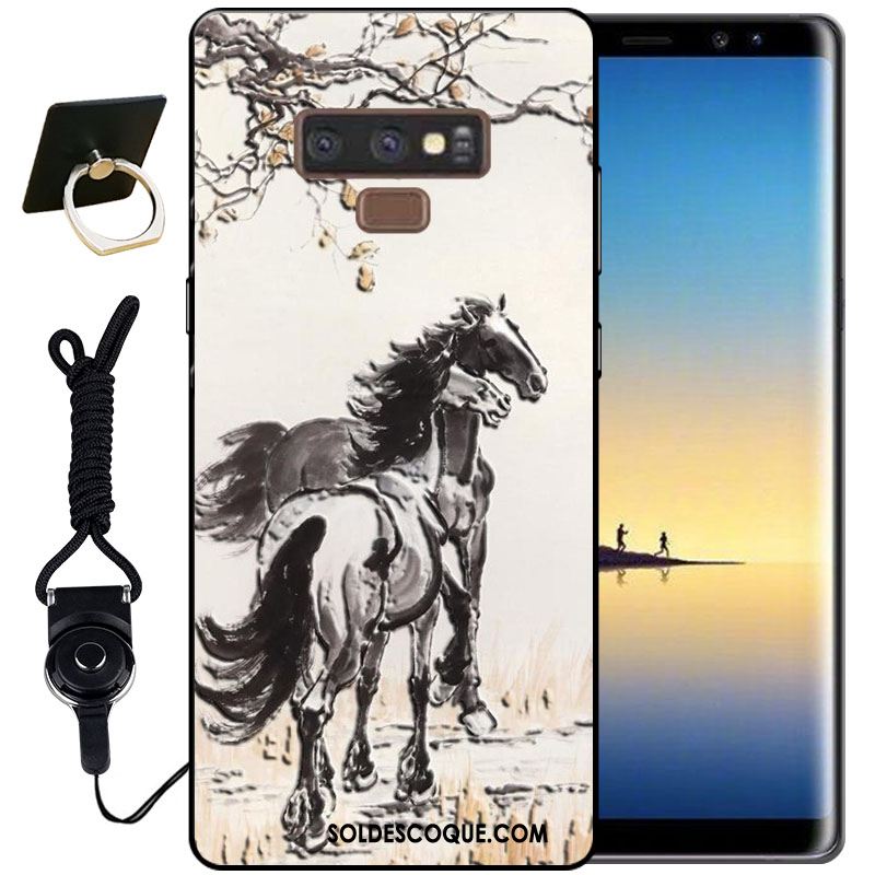 Coque Samsung Galaxy Note 9 Étoile Silicone Étui Noir Fluide Doux En Vente