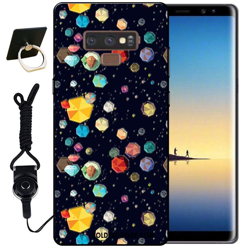 Coque Samsung Galaxy Note 9 Étoile Silicone Étui Noir Fluide Doux En Vente