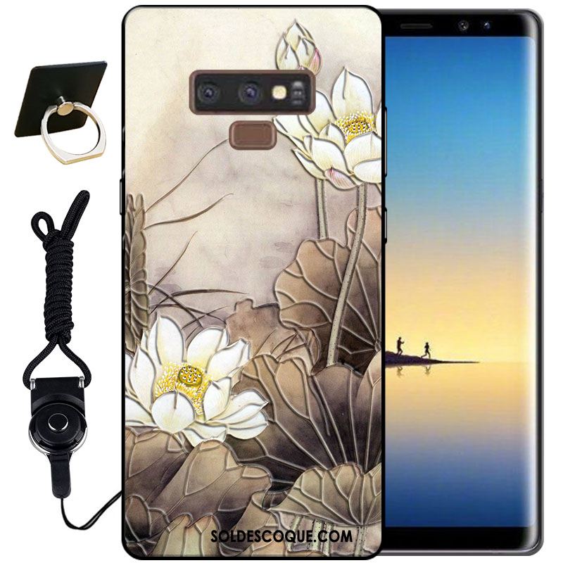 Coque Samsung Galaxy Note 9 Étoile Silicone Étui Noir Fluide Doux En Vente