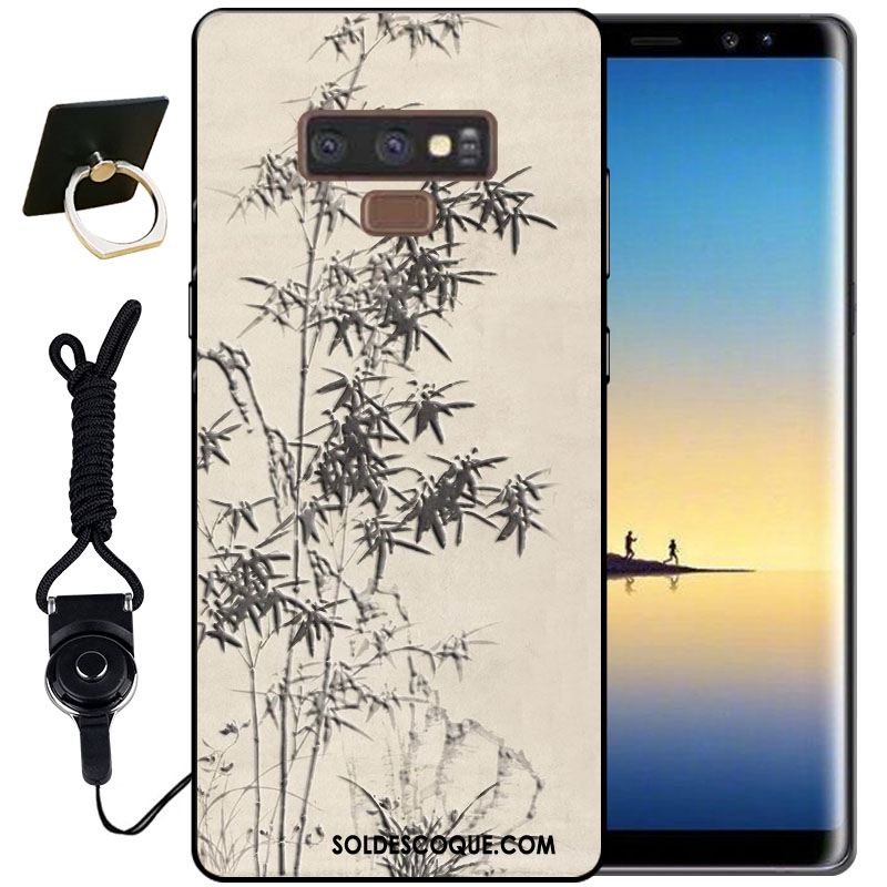 Coque Samsung Galaxy Note 9 Étoile Silicone Étui Noir Fluide Doux En Vente