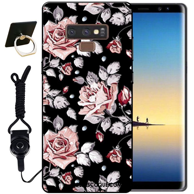 Coque Samsung Galaxy Note 9 Étoile Silicone Étui Noir Fluide Doux En Vente