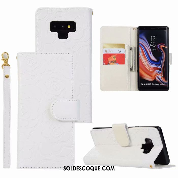 Coque Samsung Galaxy Note 9 Étui En Cuir Incassable Protection Étoile Rose Pas Cher