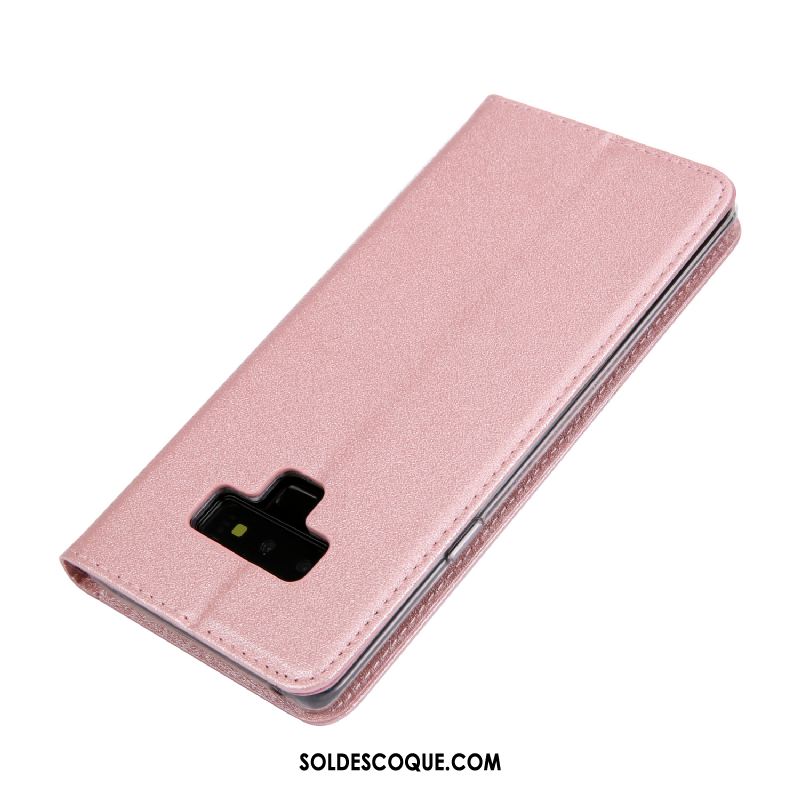 Coque Samsung Galaxy Note 9 Étui En Cuir Téléphone Portable Modèle Fleurie Incassable Rouge Soldes