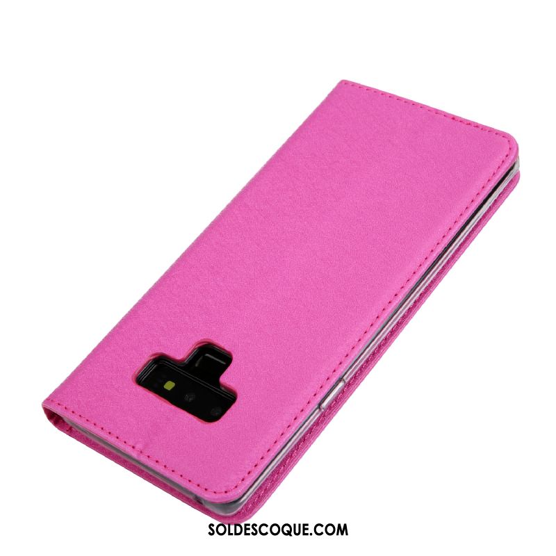 Coque Samsung Galaxy Note 9 Étui En Cuir Téléphone Portable Modèle Fleurie Incassable Rouge Soldes