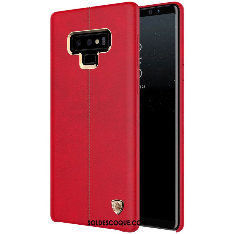 Coque Samsung Galaxy Note 9 Étui Or Protection Cuir Bleu Pas Cher