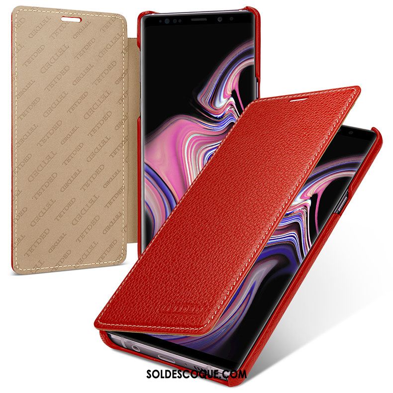 Coque Samsung Galaxy Note 9 Étui Protection Étui En Cuir Téléphone Portable Jaune Housse Pas Cher