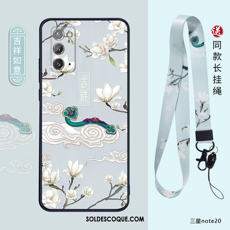 Coque Samsung Galaxy Note20 Style Chinois Nouveau Incassable Délavé En Daim Silicone Housse Pas Cher