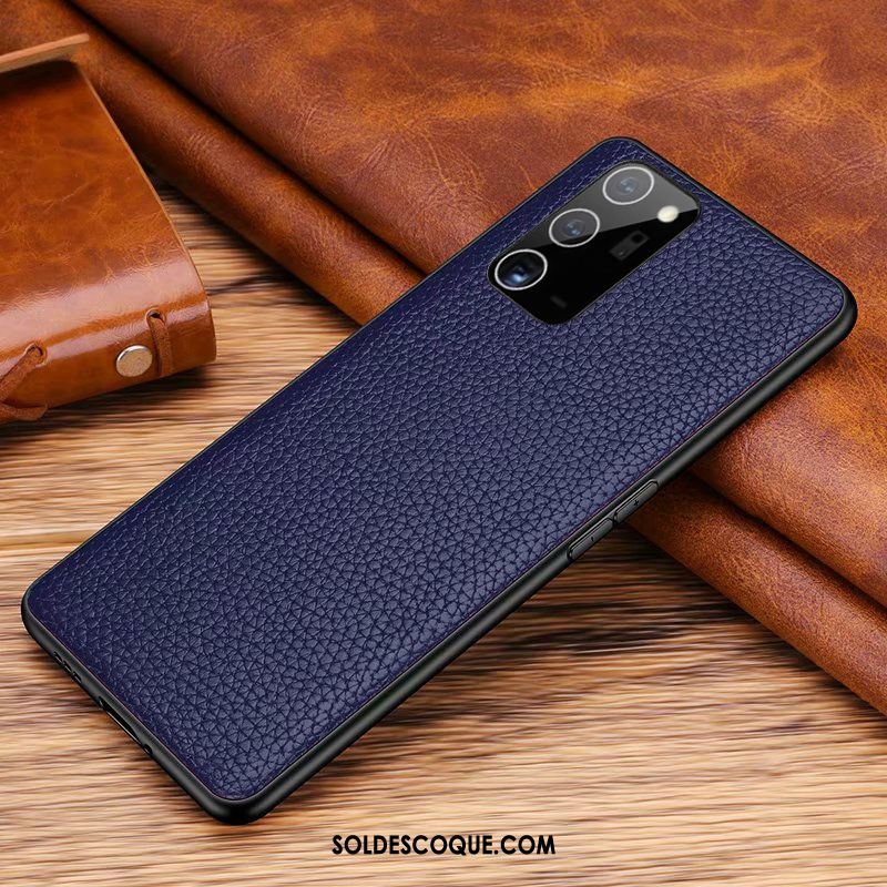 Coque Samsung Galaxy Note20 Ultra Étoile Téléphone Portable Couvercle Arrière Cuir Véritable Étui En Cuir Soldes