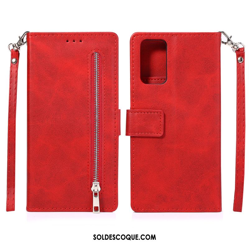 Coque Samsung Galaxy Note20 Ultra Étoile Étui En Cuir Rouge Téléphone Portable Pas Cher