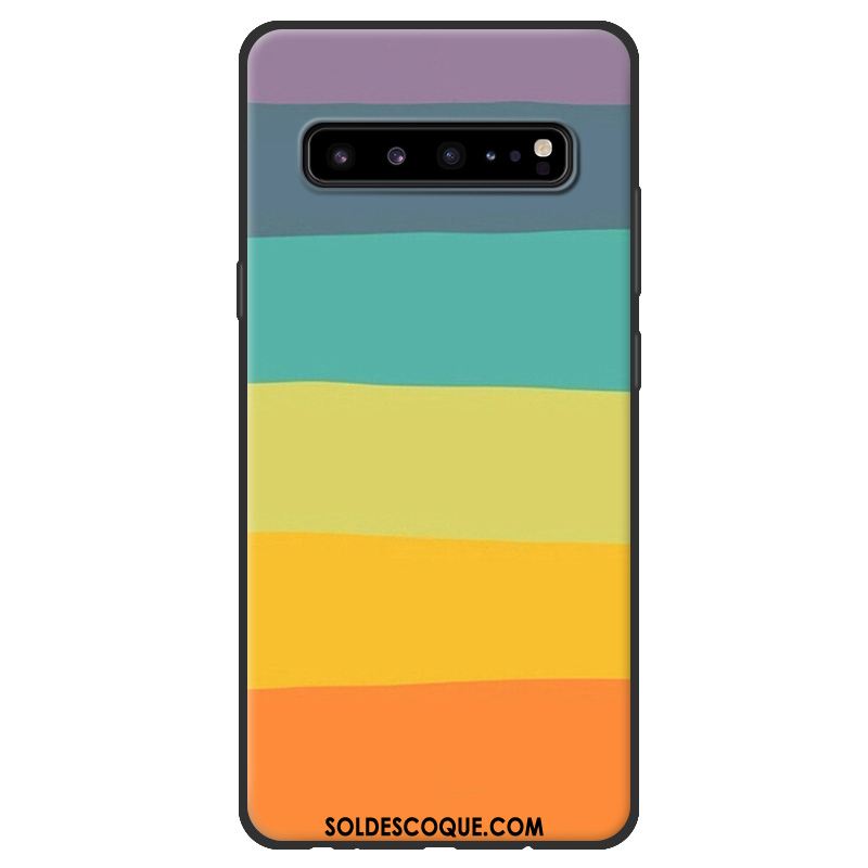 Coque Samsung Galaxy S10 5g Rose Fluide Doux Délavé En Daim Noir Téléphone Portable En Ligne