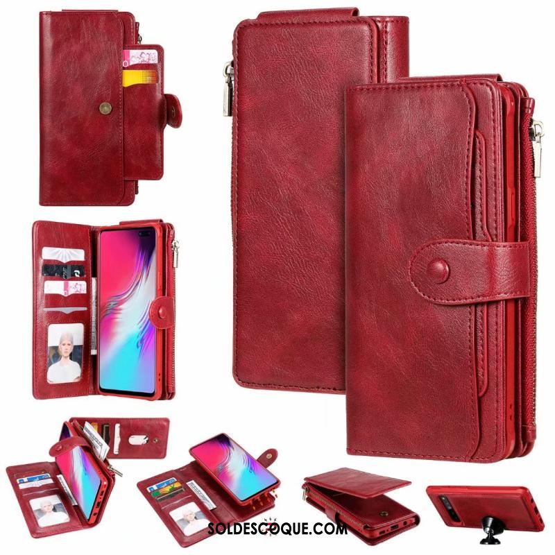 Coque Samsung Galaxy S10 5g Rouge Étoile Vintage Téléphone Portable Protection Pas Cher