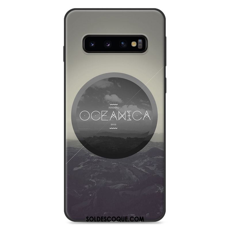 Coque Samsung Galaxy S10+ Bleu Paysage Étui Peinture Silicone Housse En Vente