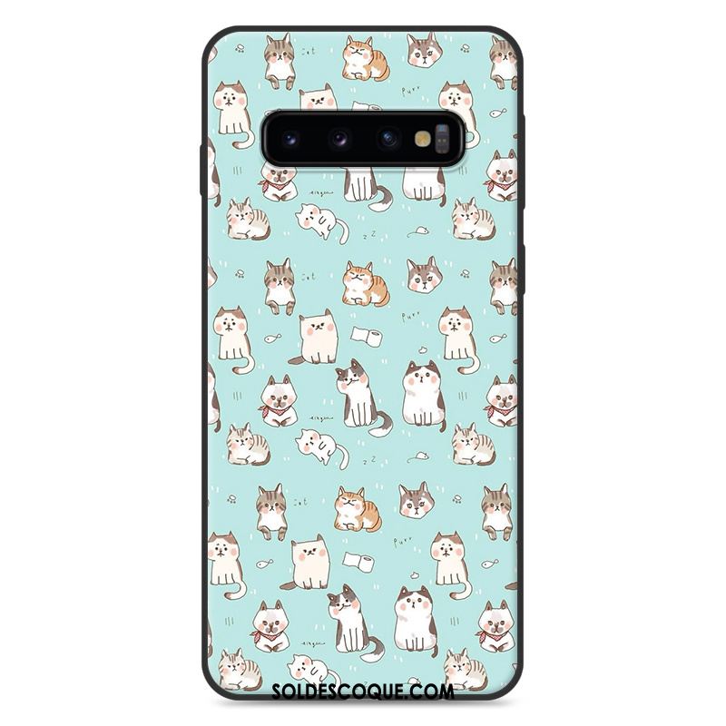 Coque Samsung Galaxy S10+ Bleu Paysage Étui Peinture Silicone Housse En Vente