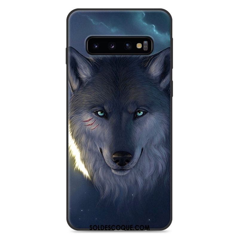 Coque Samsung Galaxy S10+ Bleu Paysage Étui Peinture Silicone Housse En Vente