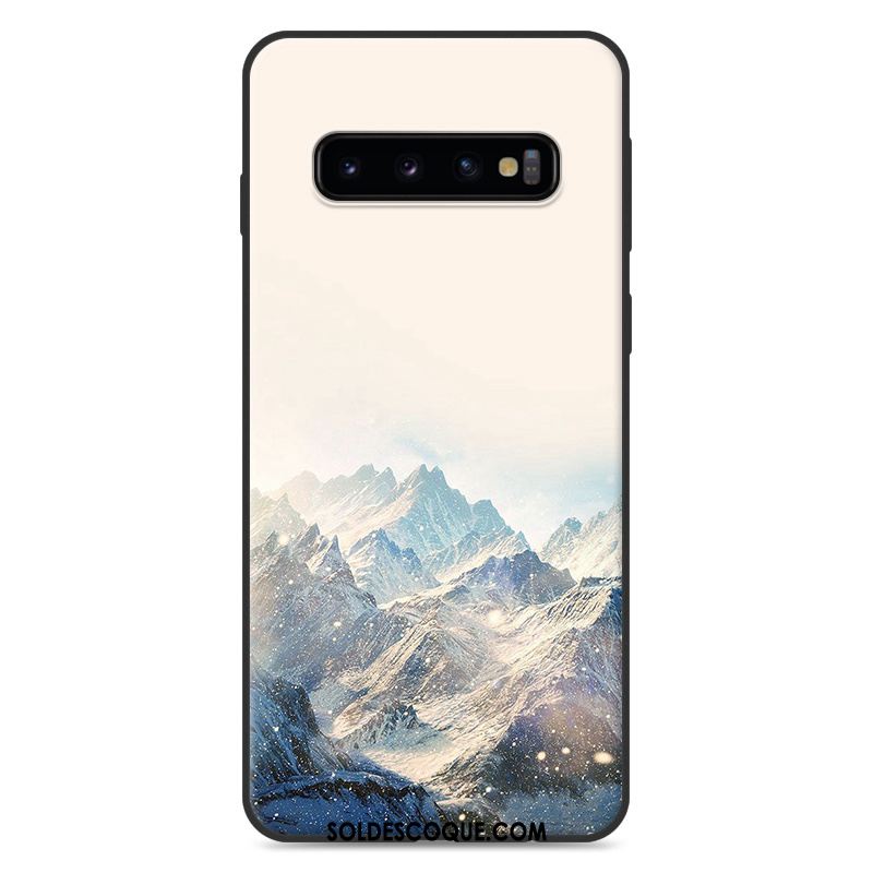 Coque Samsung Galaxy S10+ Bleu Paysage Étui Peinture Silicone Housse En Vente