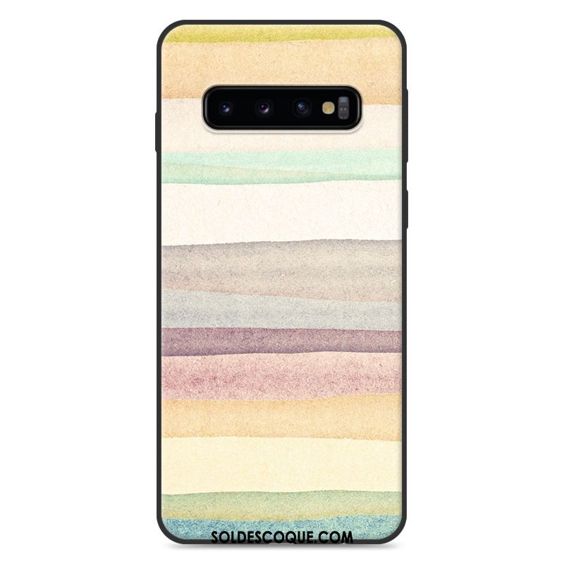 Coque Samsung Galaxy S10+ Bleu Paysage Étui Peinture Silicone Housse En Vente