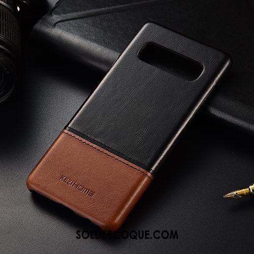 Coque Samsung Galaxy S10+ Cuir Véritable Téléphone Portable Étoile Très Mince Business Soldes