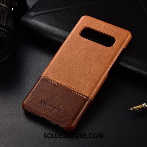 Coque Samsung Galaxy S10+ Cuir Véritable Téléphone Portable Étoile Très Mince Business Soldes