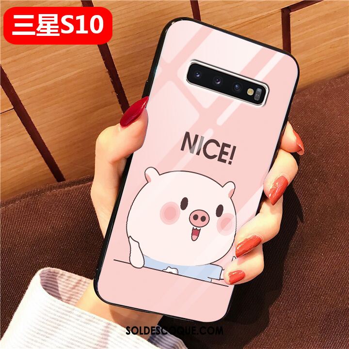 Coque Samsung Galaxy S10 Dessin Animé Personnalité Verre Simple Étoile En Vente