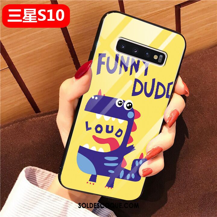 Coque Samsung Galaxy S10 Dessin Animé Personnalité Verre Simple Étoile En Vente