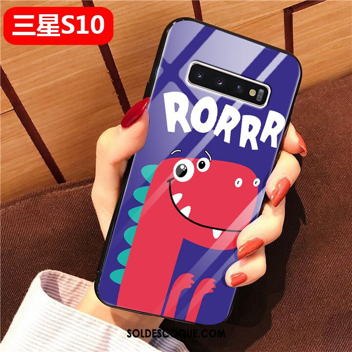 Coque Samsung Galaxy S10 Dessin Animé Personnalité Verre Simple Étoile En Vente