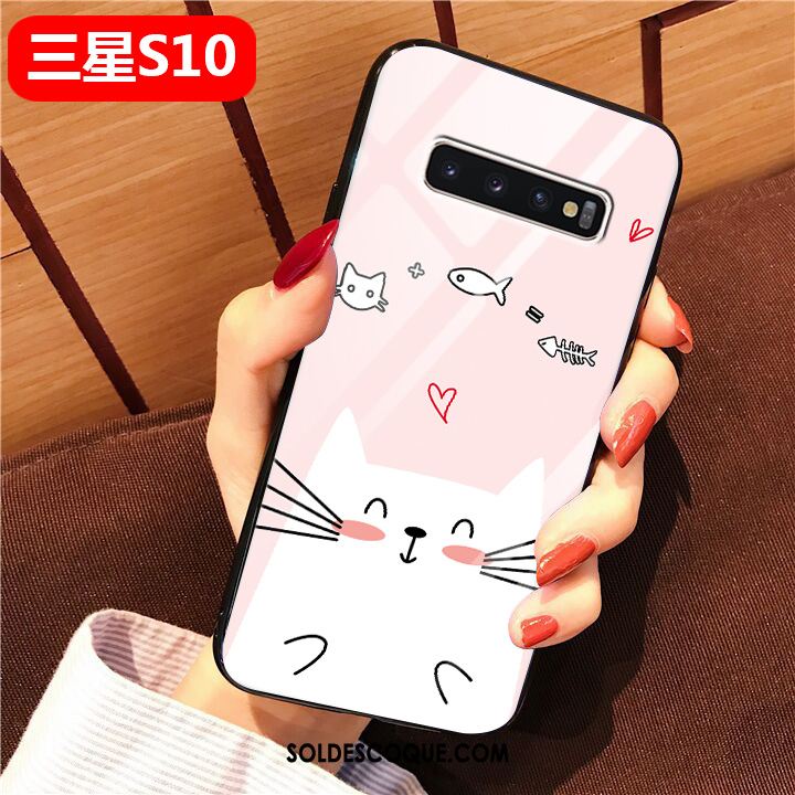 Coque Samsung Galaxy S10 Dessin Animé Personnalité Verre Simple Étoile En Vente