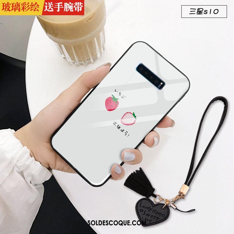 Coque Samsung Galaxy S10 Difficile Étoile Verre Marque De Tendance Petit Pas Cher