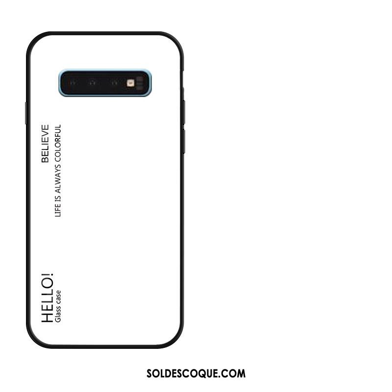 Coque Samsung Galaxy S10 Dégradé Étoile Tendance Jaune Silicone Pas Cher