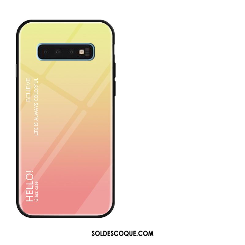 Coque Samsung Galaxy S10 Dégradé Étoile Tendance Jaune Silicone Pas Cher