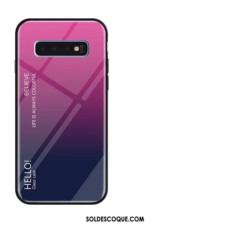 Coque Samsung Galaxy S10 Dégradé Étoile Tendance Jaune Silicone Pas Cher