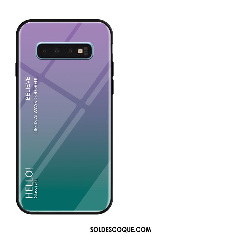 Coque Samsung Galaxy S10 Dégradé Étoile Tendance Jaune Silicone Pas Cher