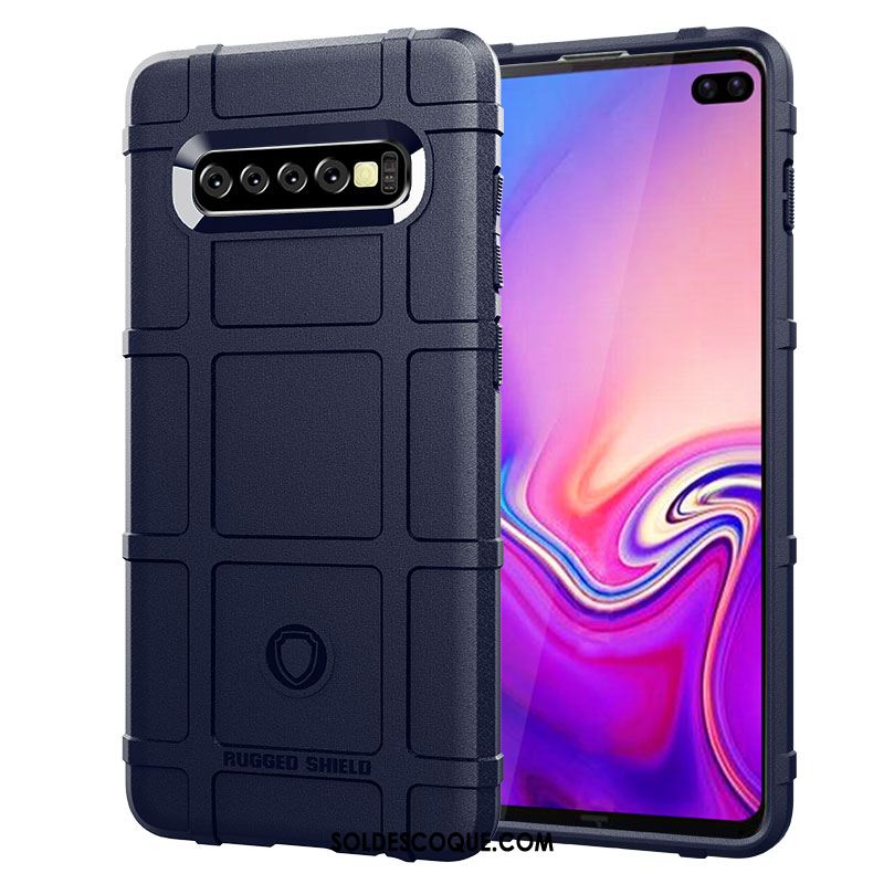 Coque Samsung Galaxy S10+ Délavé En Daim Étui Tout Compris Étoile Bleu En Vente