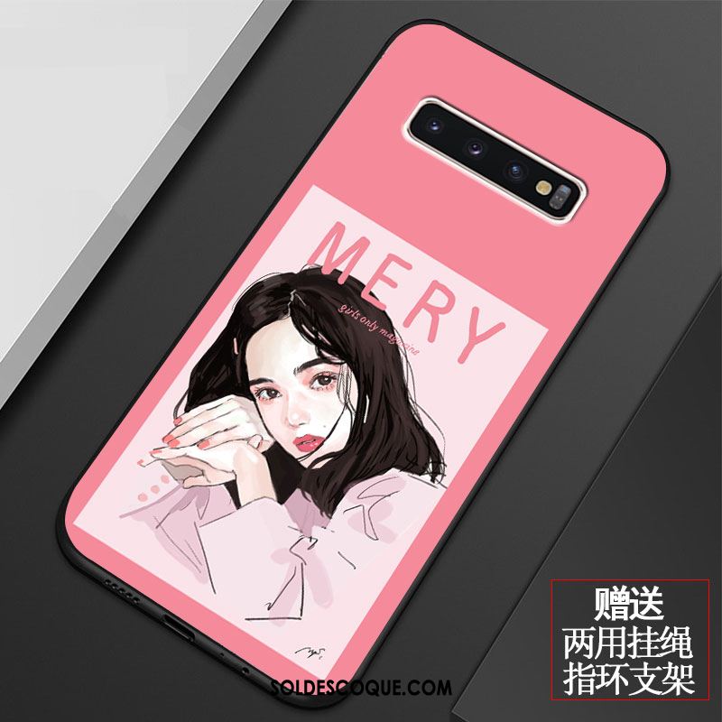 Coque Samsung Galaxy S10 Fluide Doux Charmant Tout Compris Personnalité Net Rouge Pas Cher