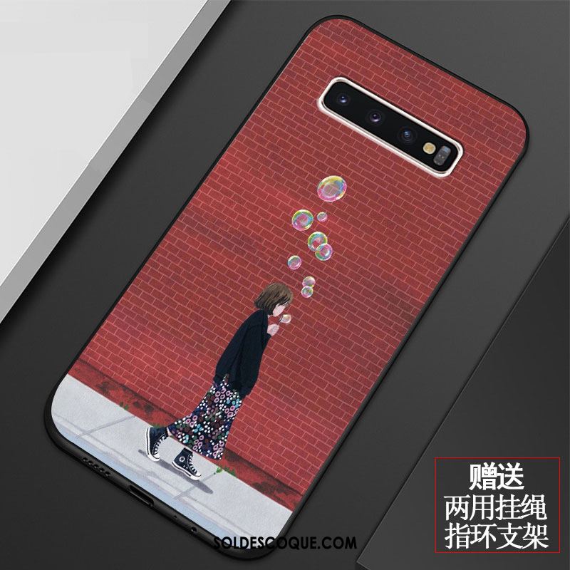 Coque Samsung Galaxy S10 Fluide Doux Charmant Tout Compris Personnalité Net Rouge Pas Cher