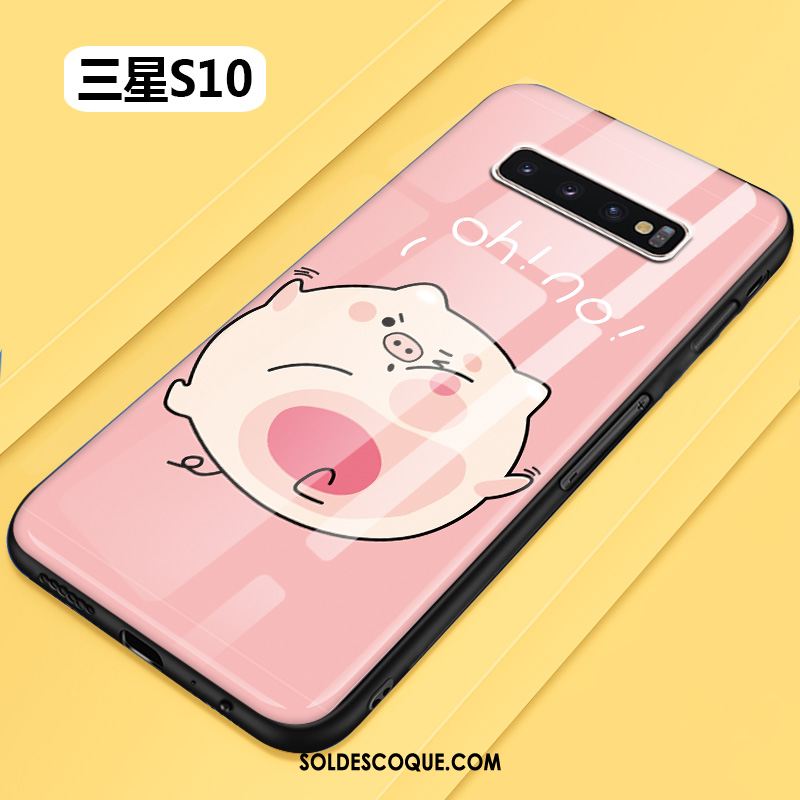 Coque Samsung Galaxy S10 Fluide Doux Étui Difficile Tout Compris Rose En Ligne