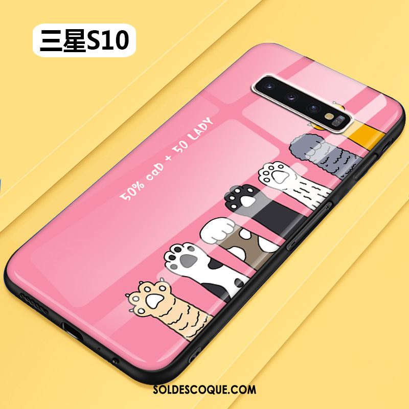 Coque Samsung Galaxy S10 Fluide Doux Étui Difficile Tout Compris Rose En Ligne